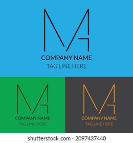 MA Letter Logo, Monogram Letter Logo