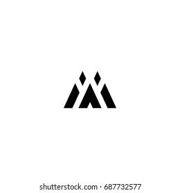 ma letter logo. mountain logo