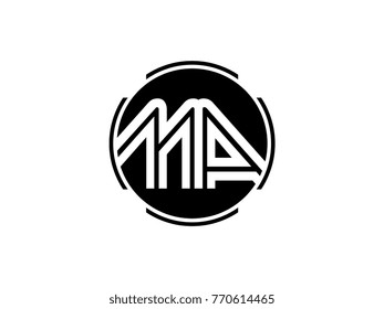 MA letter logo round black