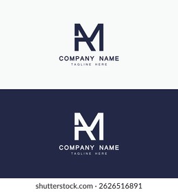 AM or MA letter logo. Unique attractive creative modern initial AM MA A M initial based letter icon logo