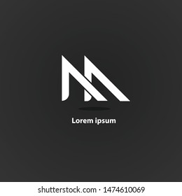 MA letter logo white vector