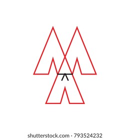 MA letter martial art logo design vector