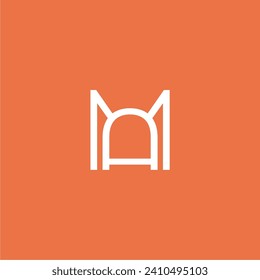 MA AM letter monogram typography logo vector