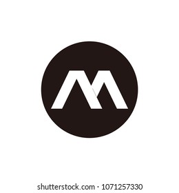 ma letter on the circle vector logo