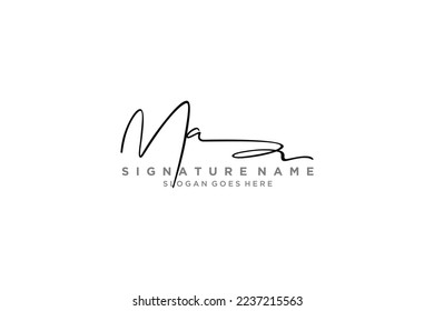 MA Letter Signature Logo Template elegant design logo Sign Symbol template vector icon