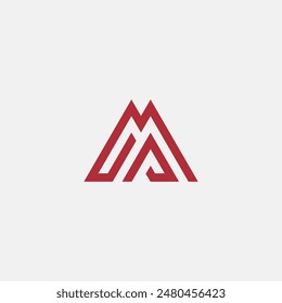 MA letter triangle vector logo. white background