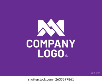 MA Lettermark Company Logo on Purple Background