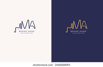 MA letters logo, vector monogram.