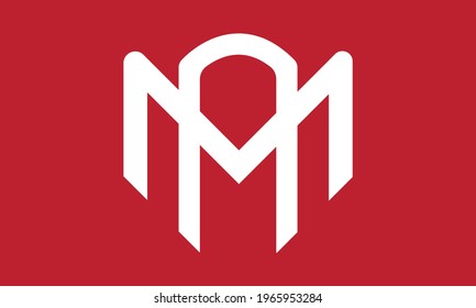 ma letters, minimalist clean vector logo