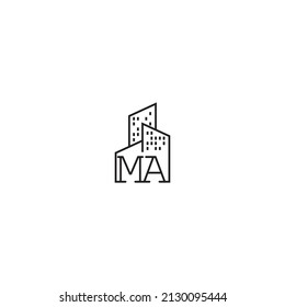 MA line concept logo in high quality professional design that will be best for companies related to real estate