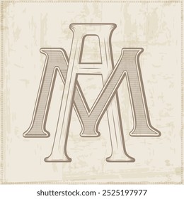 AM, MA, logotipo AM, letra AM, monograma AM, Vector, logotipo, iniciales del monograma de la Boda, logotipo de la Boda, monograma de la Boda, diseño del logotipo, monograma Antiguas