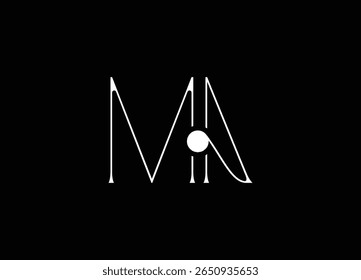 MA Logo Design Vector. Elegant Monogram Logo Design