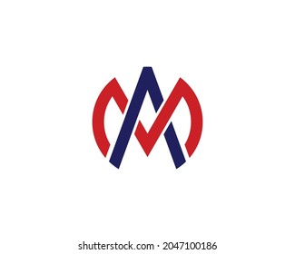 plantilla vectorial de diseño de logotipo AM de MA