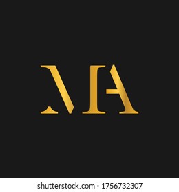 Logo de MA diseñado con letra M y A en formato vector.