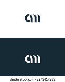 MA, AM Logo. Letter Design Vector.