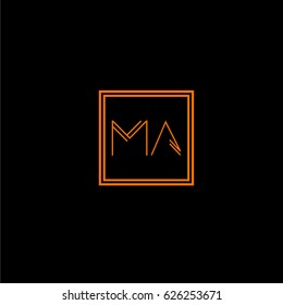 ma logo letter initial, Abstract Polygonal Background Logo, design for Corporate Business Identity,flat icon, Alphabet letter
