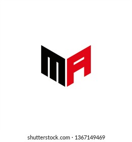 MA Logo Letter Initial With Red and Black Colors