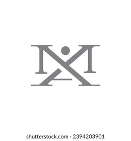 MA logo letter initials design company vector line illustration