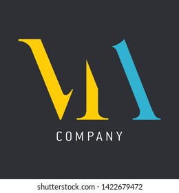MA logo. Monogram logo design . Letters M and A.