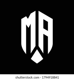 ma logo monogram with emblem shield style design template