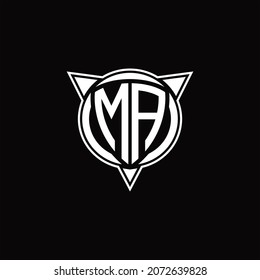 MA Logo monogram isolated with circle shape and three arrow design template