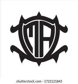 MA Logo monogram isolated with frame shield shape design template