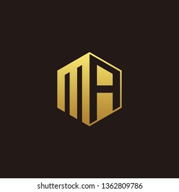 MA Logo Monogram with Negative space gold colors