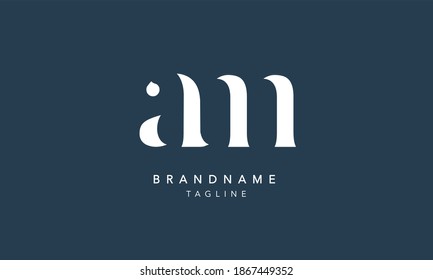 am ma Lowercase Letter Initial Logo Design Template Vector Illustration