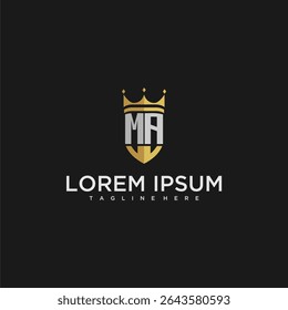 MA luxury letter monogram for crown and shield logo design