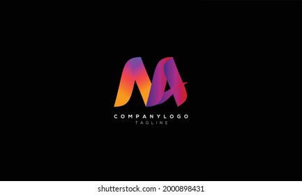 MA AM M AND A Abstract initial monogram letter alphabet logo design