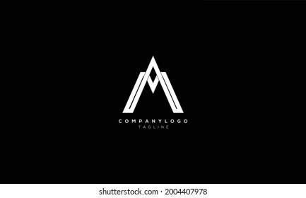 MA AM M AND A Abstract initial monogram letter alphabet logo design