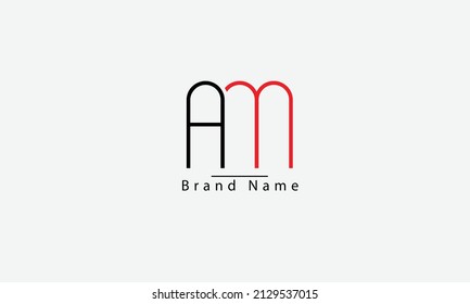 AM MA A M abstract vector logo monogram template