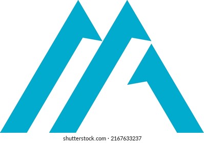 MA AM M Un Logotipo De Monograma De Moda De Lujo De Cartas Iniciales. Hermoso diseño Logotipo para marca de empresa de lujo. Elegante diseño de identidad en azul.