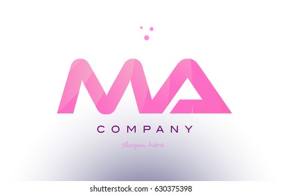 ma m a letter alphabet text pink purple dots creative company logo vector icon design template