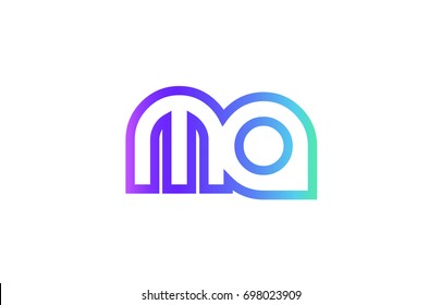 MA M A letter logo combination alphabet vector creative company icon design template modern  pink blue contour line art