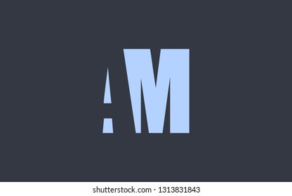 AM MA A M Uppercase Letter Initial Logo Design Template Vector Illustration