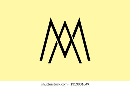 AM MA A M Uppercase Letter Initial Logo Design Template Vector Illustration