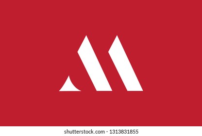 AM MA A M Uppercase Letter Initial Logo Design Template Vector Illustration