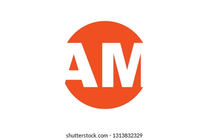 AM MA A M Uppercase Letter Initial Logo Design Template Vector Illustration
