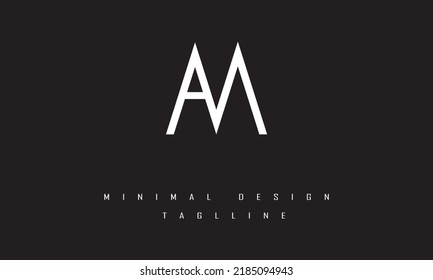 AM or MA Minimal Logo Design Vector Art Illustration