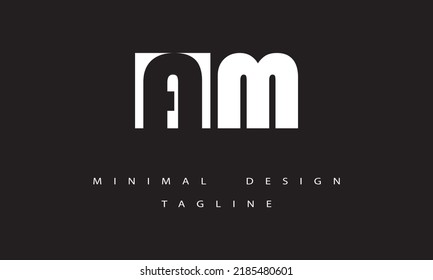 AM or MA Minimal Logo  Design Vector Art Illlustration