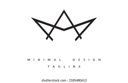 AM or MA Minimal Logo  Design Vector Art Illlustration