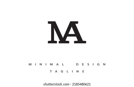 AM o MA Ilustración de diseño de vectores de diseño con logotipo mínimo
