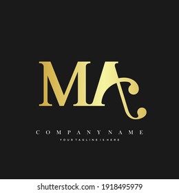 MA Minimal Luxury Initial Logo vector.