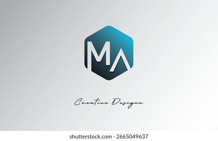 MA Mínimo polígono forma abstrato símbolo de espaço negativo para o uso da marca"