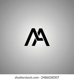 MA Minimalist Diseño de Logo Negro