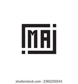 MA minimalist geometric symbol logo in high quality professional design that will print well across any print media