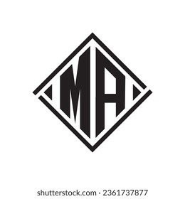 MA minimalist Logo Design template vector	