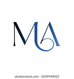MA modern minimalist wordmark logo featuring clean typography and timeless initials. Perfect for businesses seeking a sleek, professional identity with lasting visual appeal and versatility.