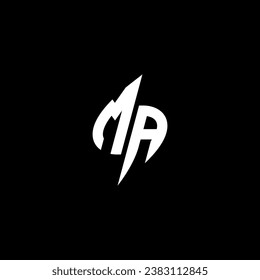 MA monogram esport logo design with cool shape concept in vector